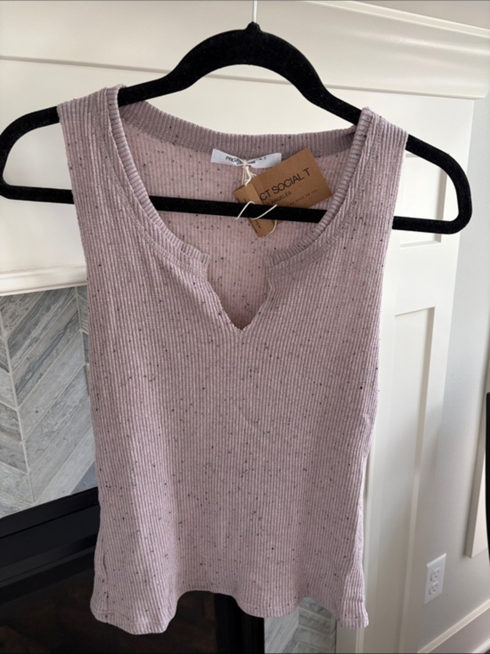 Project Social T • Purple Split Neck Tank M NWT